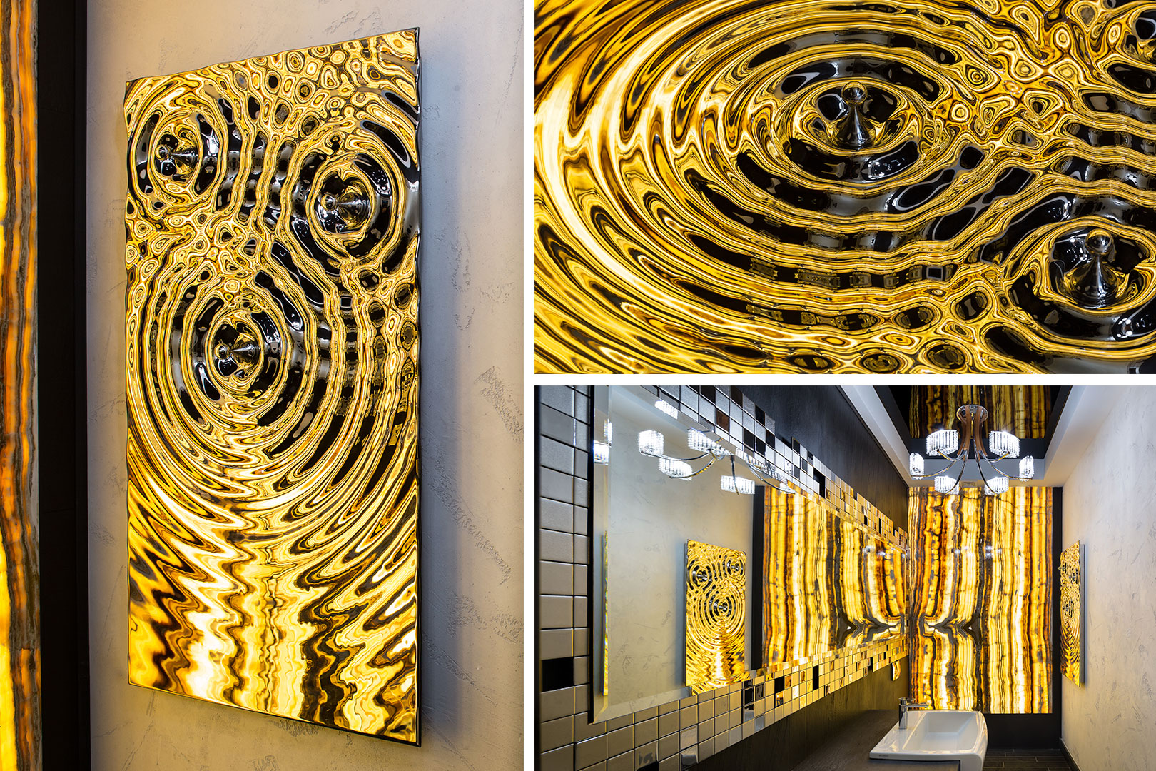 kiln formed glass, wall panel